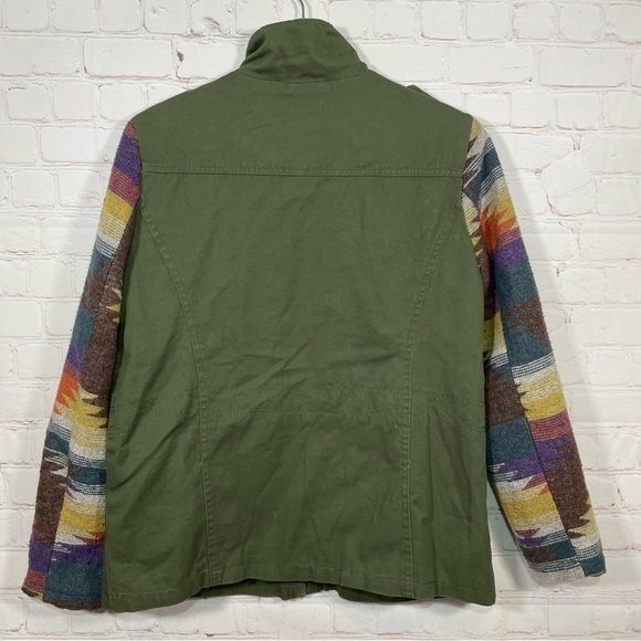 Vintage IB Diffusion Jacket Womens Medium Aztec Green Military Quilted Lined - Picture 9 of 13